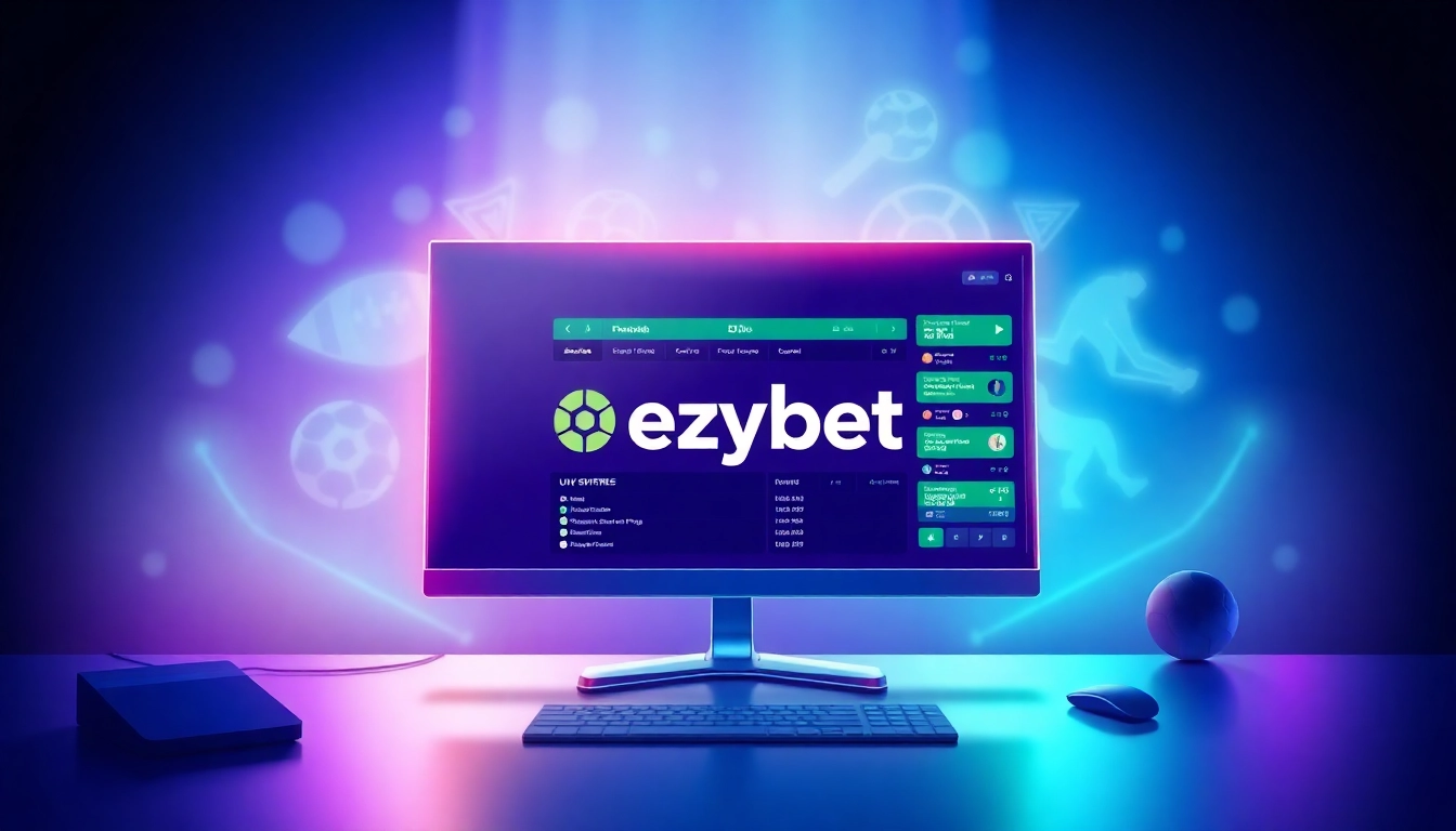 Experience ezybet’s vibrant online betting platform featuring live sports options on a sleek digital interface.