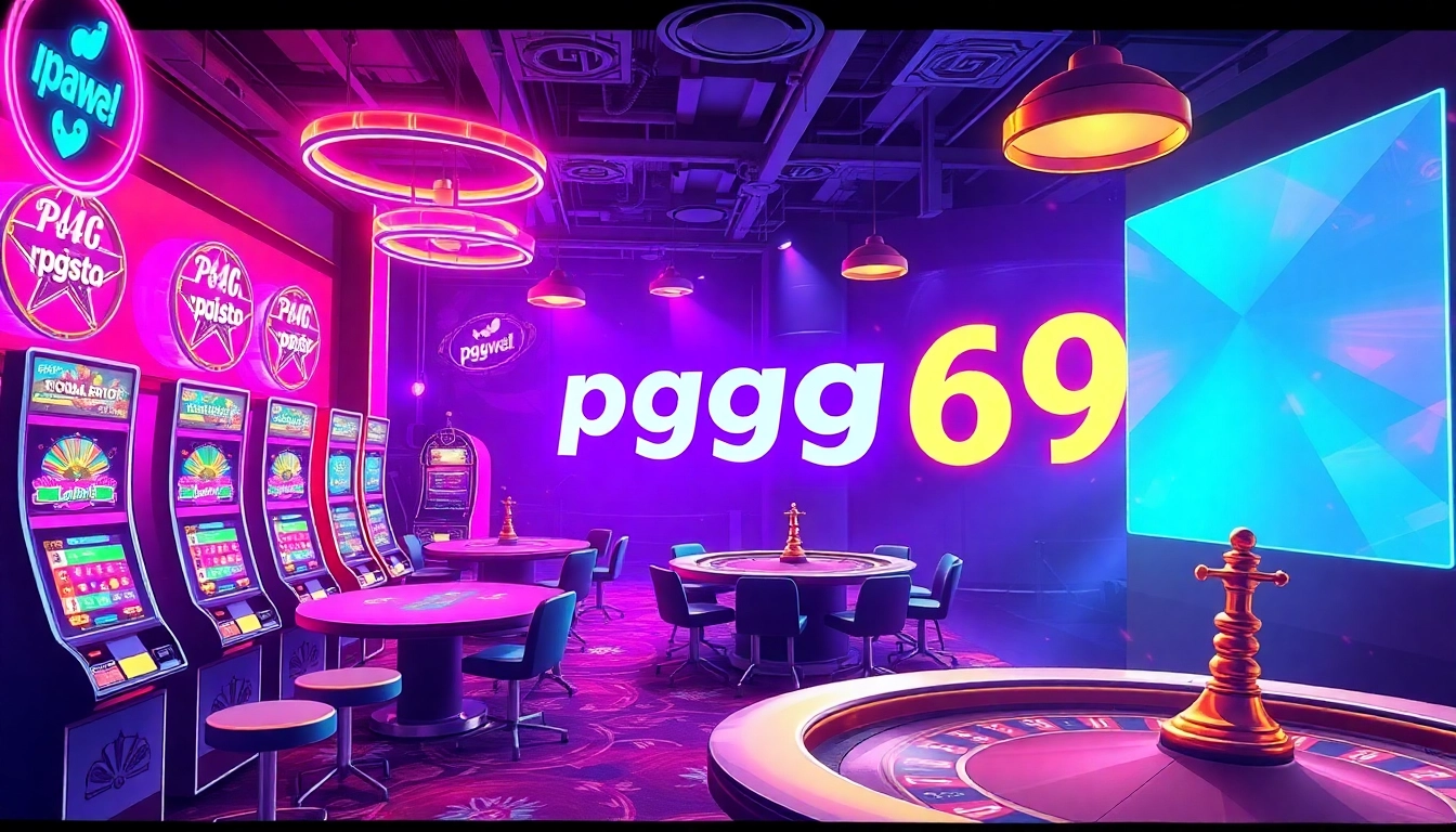 Experience thrilling action at the pgg369 gaming tables with neon lights pulsing in excitement.