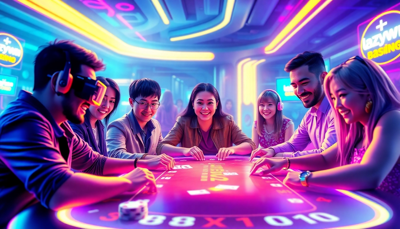 Experience the thrill of gaming with lazywin888 at a vibrant online casino table, alive with excitement and luxurious visuals.