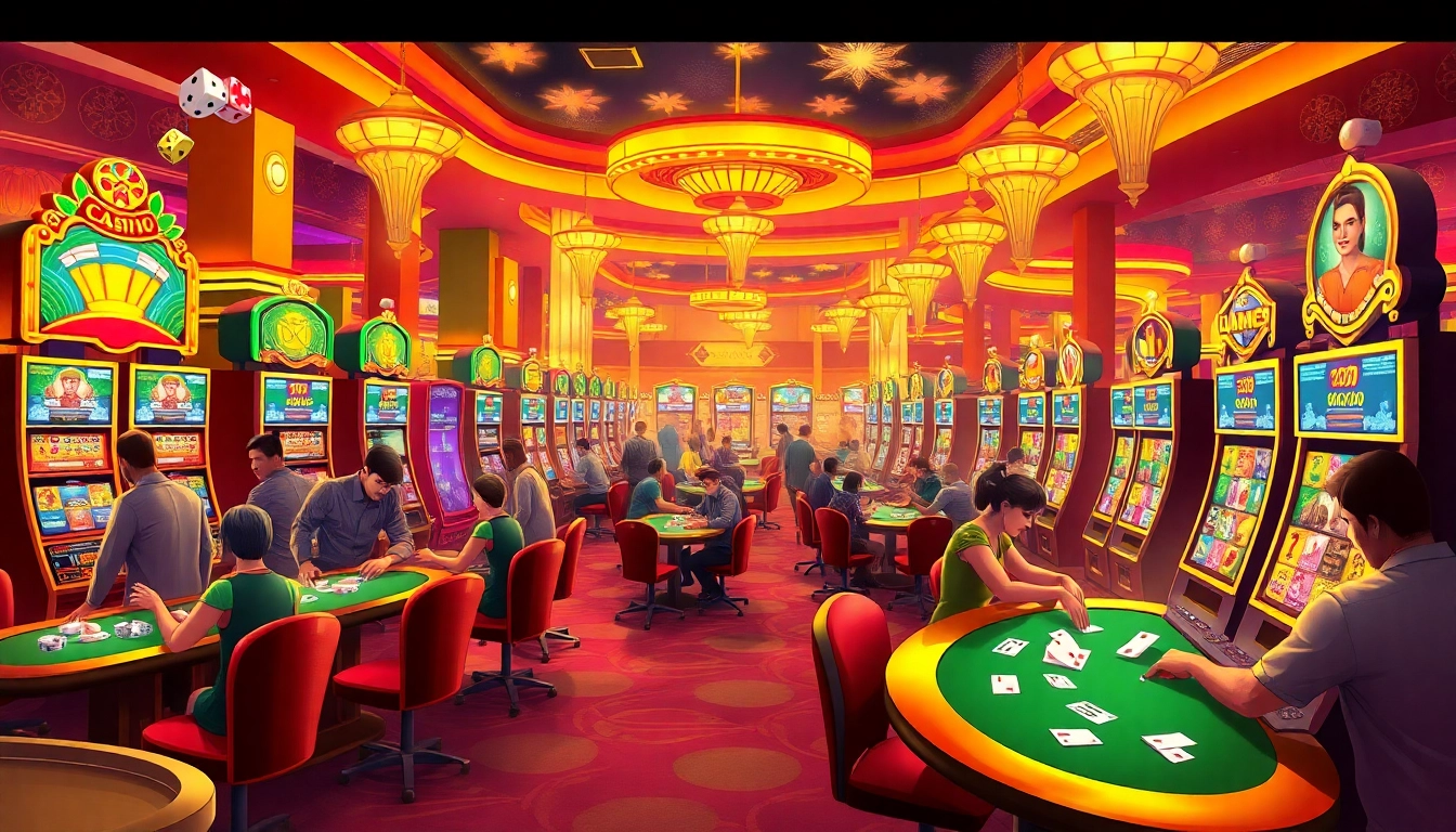 Experience the thrill of winning at Amok Casino's vibrant gaming floor filled with excitement.
