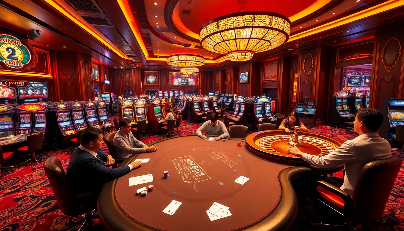 Players analyze soi kèo nhà cái while enjoying high-stakes poker at a vibrant casino table.