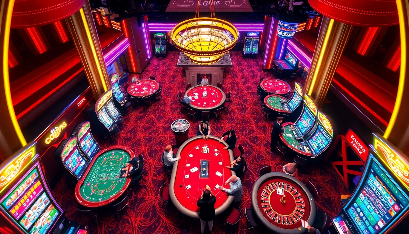 Catch the excitement of winning at the vibrant casino atmosphere of https://loto188fun.me/ with bustling tables and colorful slot machines.