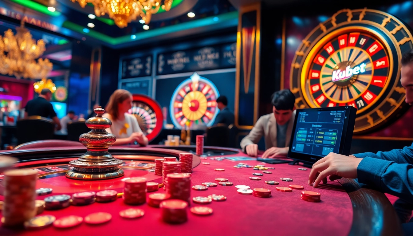 Experience thrilling action at nhà cái kubet with players engaged in intense poker round.