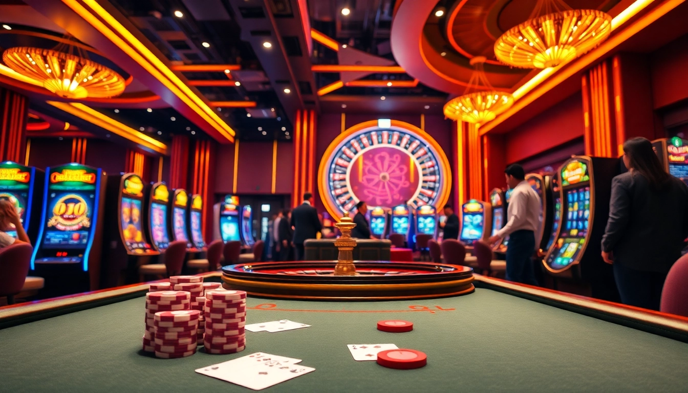 Gamblers engaging at a vibrant casino table, experiencing excitement at nhà cái 78win.