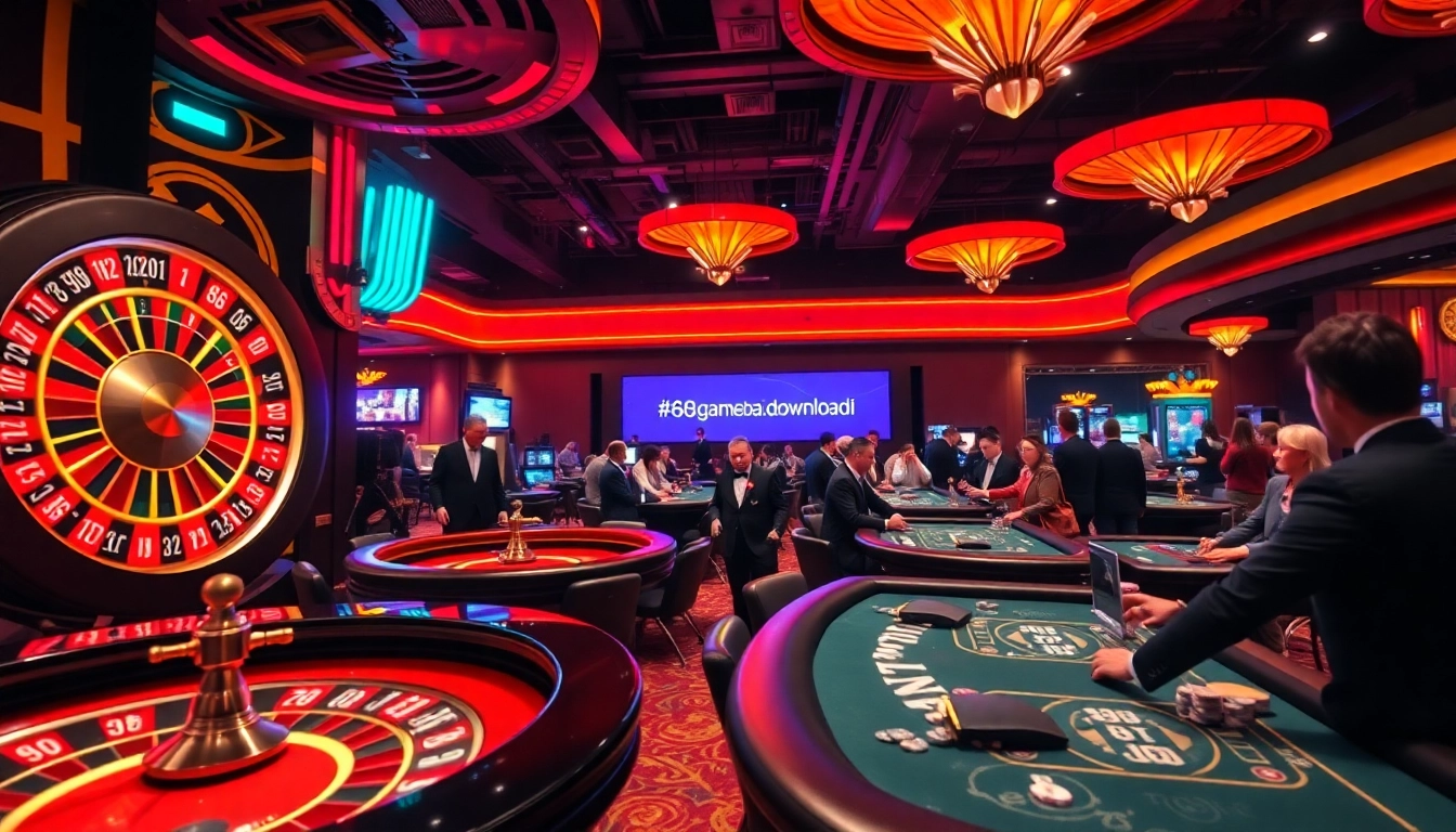 Experience the thrill of winning at the casino with the action from https://68gamebai.download/ showcasing lively tables filled with poker chips and players.