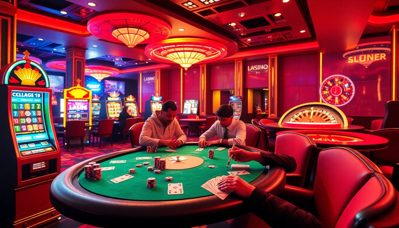 Experience character ai +18 at an engaging poker table with intense players in a vibrant casino setting.