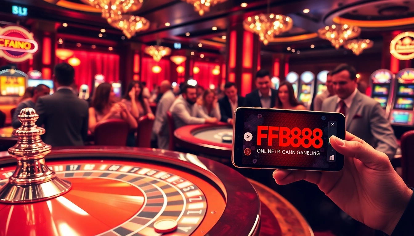 Experience FB88's thrilling roulette action with players at an upscale casino, where excitement meets strategy.