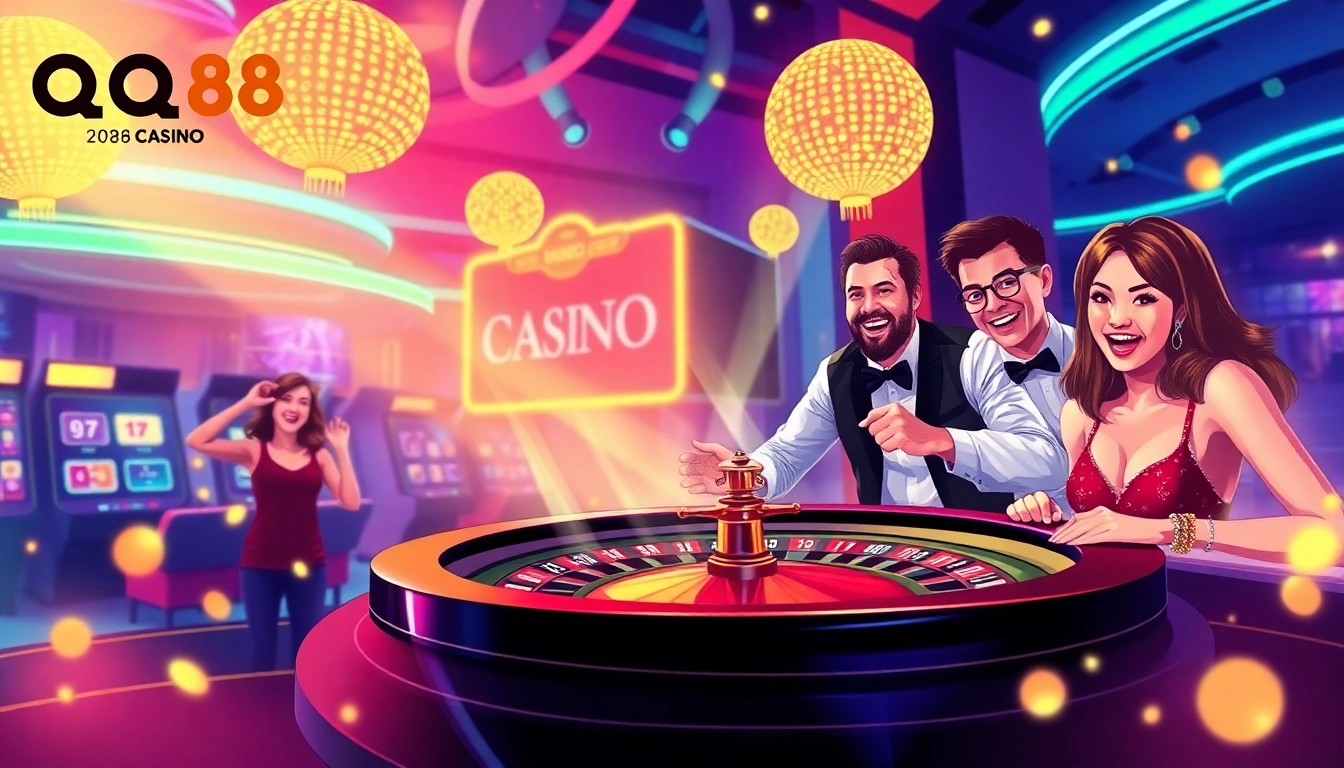 Experience the thrill of gaming with live action at QQ88 CASINO's vibrant atmosphere.