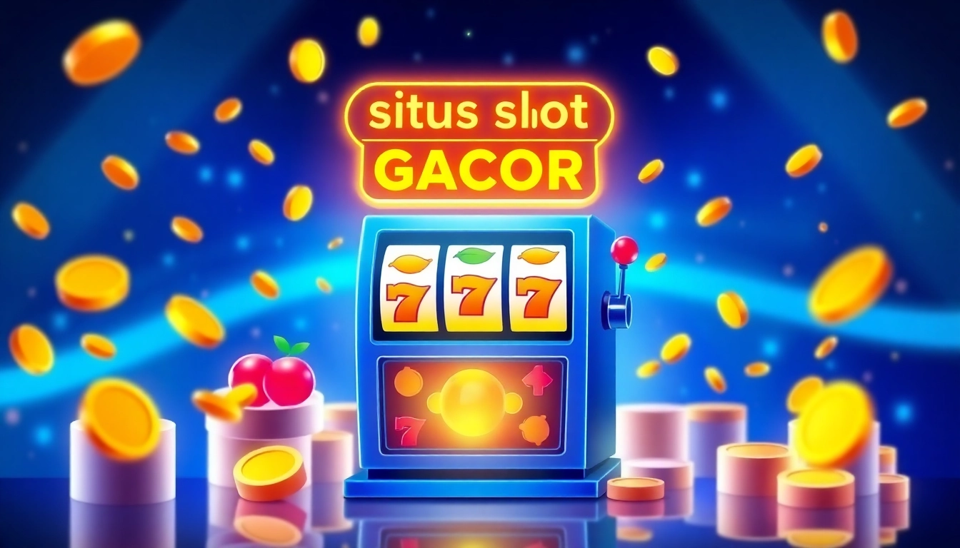 Experience the thrill of situs slot gacor with vibrant slot machines and virtual coins.